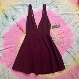 NWT Lulus Forever Crush Plum Purple Strappy Sleeveless Skater Dress | Size M